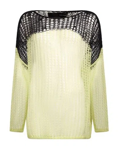 Isabel Benenato Woman Sweater Lime Green Size M Mohair Wool, Polyamide, Wool