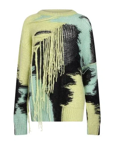 Isabel Benenato Woman Sweater Lime Green Size Xs Mohair Wool, Polyamide, Wool In Multi