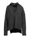 Isabel Benenato Woman Sweater Charcoal Size 2 Mohair Wool, Wool, Polyamide, Elastane In Grey