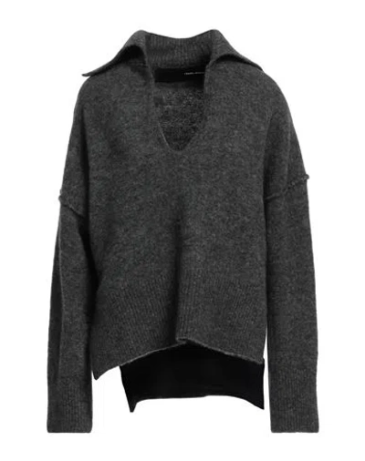 Isabel Benenato Woman Sweater Steel Grey Size 8 Mohair Wool, Wool, Polyamide, Elastane