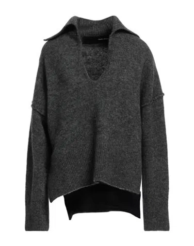 Isabel Benenato Woman Sweater Steel Grey Size 8 Mohair Wool, Wool, Polyamide, Elastane In Gold