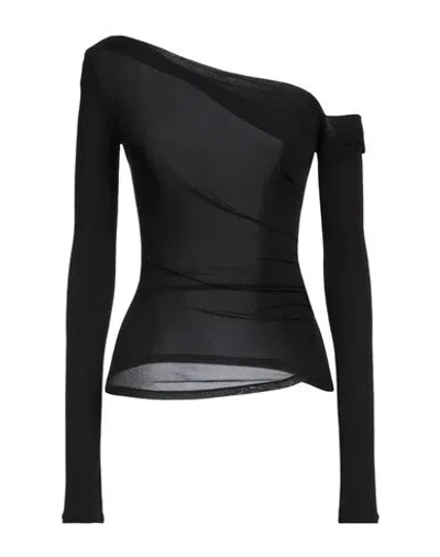Isabel Benenato Woman T-shirt Black Size 10 Viscose