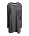 Isabel Benenato Woman T-shirt Charcoal Size 4 Virgin Wool, Polyamide In Gray