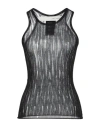Isabel Benenato Woman Tank Top Black Size 6 Cotton In Black