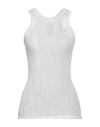 Isabel Benenato Woman Tank Top Ivory Size 6 Cotton In White