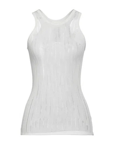 Isabel Benenato Woman Tank Top Ivory Size 6 Cotton In White