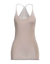 Isabel Benenato Woman Tank Top Sand Size 6 Silk, Cotton In Beige
