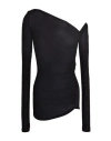 Isabel Benenato Woman Top Black Size 10 Virgin Wool, Polyamide