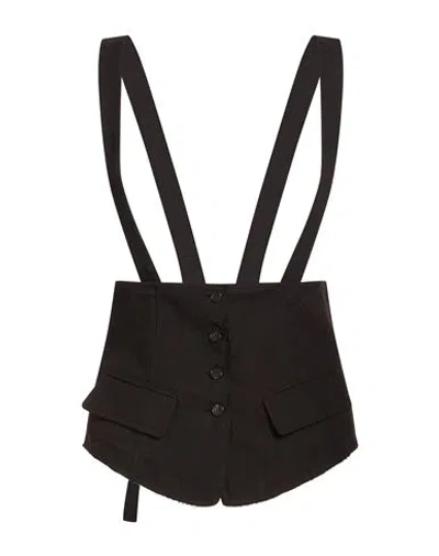 Isabel Benenato Woman Top Black Size 6 Cotton, Linen