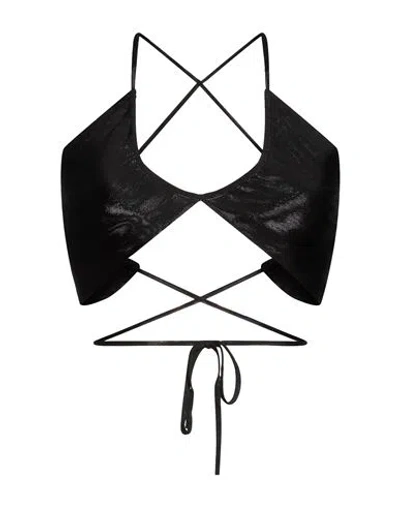 Isabel Benenato Woman Top Black Size 6 Viscose