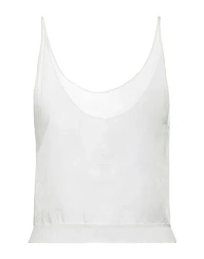 Isabel Benenato Woman Top Ivory Size 4 Cotton, Polyamide In White