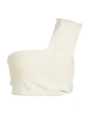 Isabel Benenato Woman Top Ivory Size 6 Cotton, Linen, Polyester In White