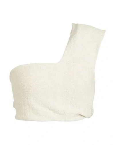 Isabel Benenato Woman Top Ivory Size 6 Cotton, Linen, Polyester In White