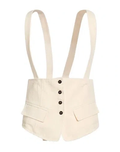 Isabel Benenato Woman Top Ivory Size 8 Cotton, Linen In Neutral