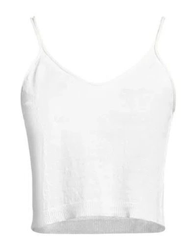 Isabel Benenato Woman Top Ivory Size L Linen, Cotton In White