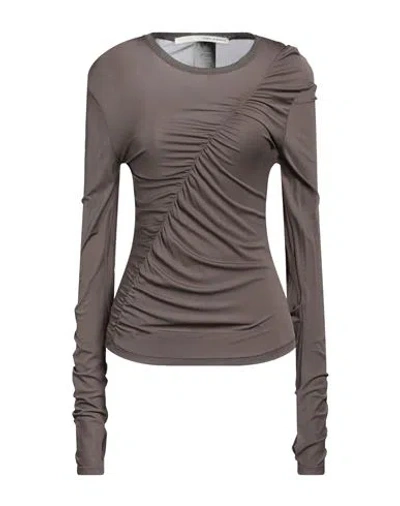 Isabel Benenato Woman Top Khaki Size 8 Viscose In Beige