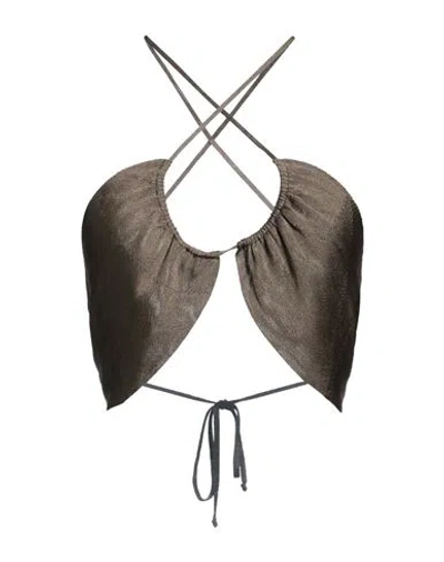 Isabel Benenato Woman Top Lead Size 4 Viscose In Gray