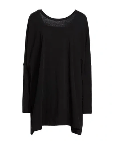 Isabel Benenato Woman T-shirt Black Size 4 Cotton In Gray