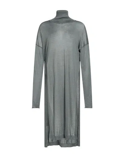Isabel Benenato Woman Turtleneck Military Green Size M Cashmere, Silk In Gray