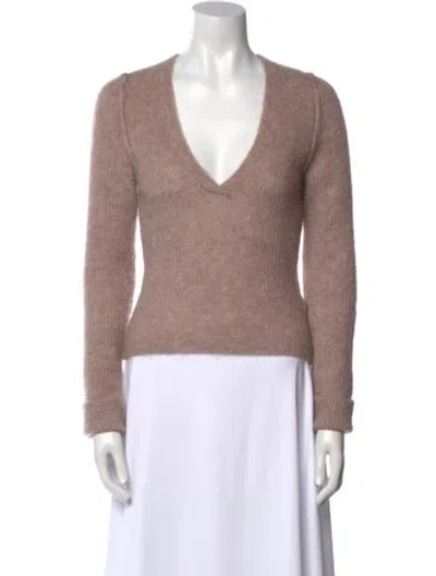 Pre-owned Isabel Benenato Wool V-neck Sweater In Pink