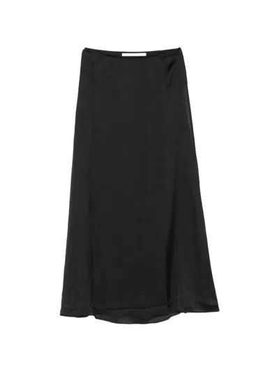 Isabel Benenato Wrinkled Maxi Skirt In Black