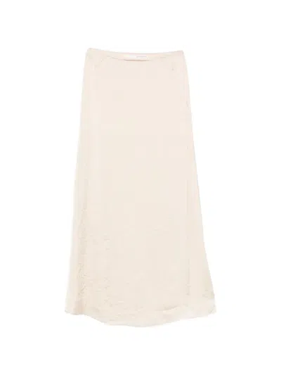 Isabel Benenato Wrinkled Maxi Skirt In Neutral