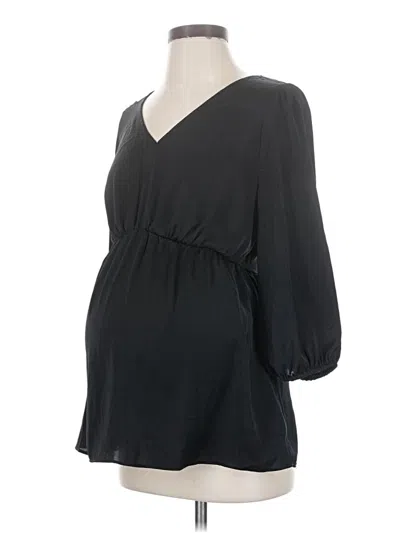 Pre-owned Isabel By Ingrid + Isabel 3/4 Sleeve Blouse In Black