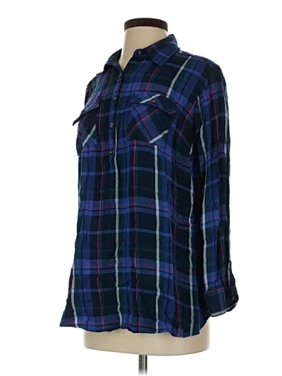 Pre-owned Isabel By Ingrid + Isabel 3/4 Sleeve Button Down Shirt In Blue