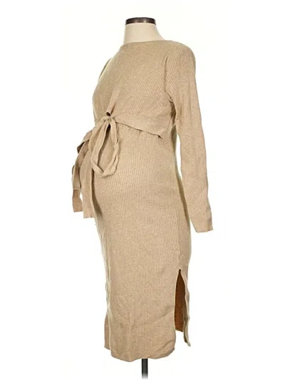 Pre-owned Isabel By Ingrid + Isabel Casual Dress In Tan