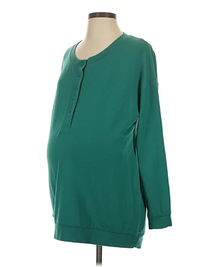 Pre-owned Isabel By Ingrid + Isabel Long Sleeve Blouse In Green