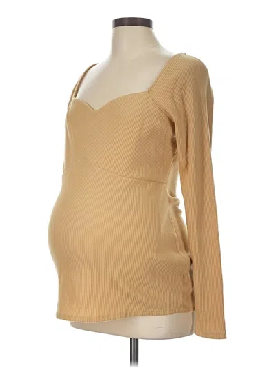 Pre-owned Isabel By Ingrid + Isabel Long Sleeve T-shirt In Tan