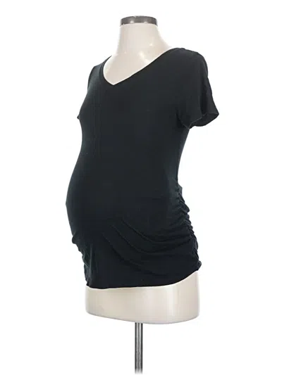 Pre-owned Isabel By Ingrid + Isabel Short Sleeve Top Black Scoop Neck Tops