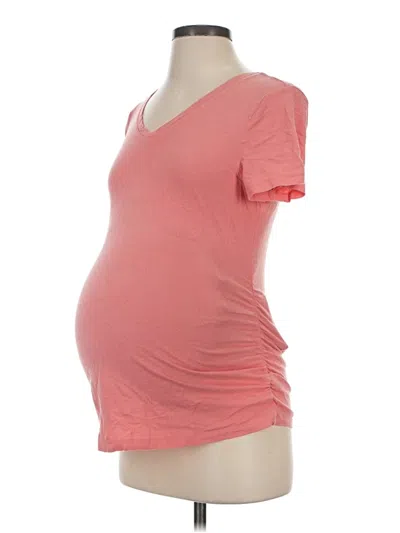 Pre-owned Isabel By Ingrid + Isabel Short Sleeve Top Pink Scoop Neck Tops