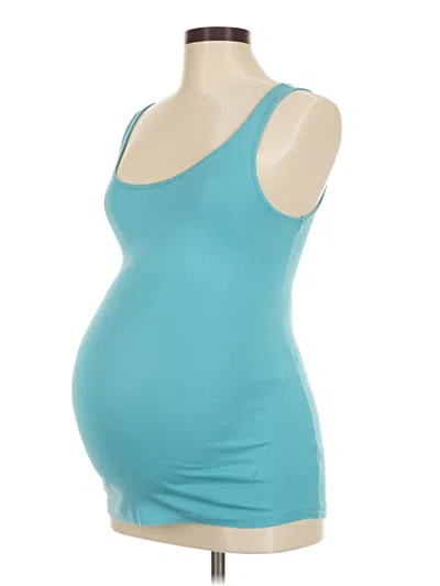 Pre-owned Isabel By Ingrid + Isabel Tank Top Teal Strapless Neckline Tops In Blue