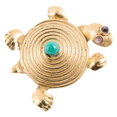 Pre-owned Isabel Canovas 1980s Rosalie Turtle Brooch In Multiple