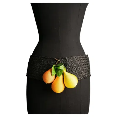 Pre-owned Isabel Canovas 'fruit' Belt By  Circa 1980 In Black