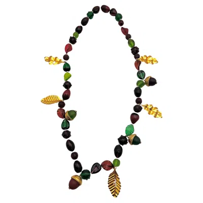 Pre-owned Isabel Canovas Isabelle Canovas Melted Glass Sautoir Necklace In Multi