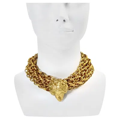 Pre-owned Isabel Canovas Vintage  Face Chain Choker Necklace, Circa 1980s In Multi
