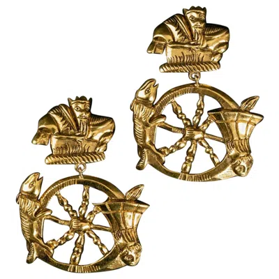 Pre-owned Isabel Canovas Wheel Of Fortune Earrings In Multi