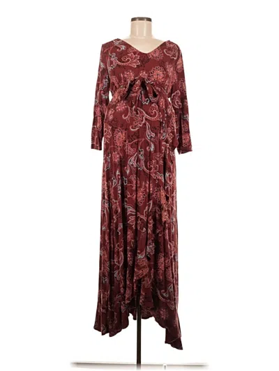 Pre-owned Isabel Casual Dress In Burgundy