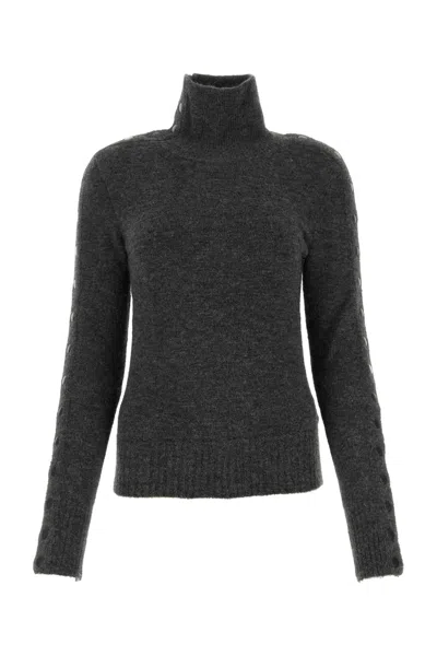 Isabel Marant Anthracite Nylon Blend Malo Sweater In Black