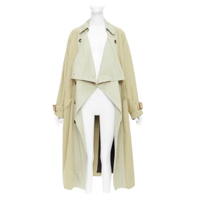 Pre-owned Isabel Marant 2023 Runway Ebani Two Tone Cotton Drawstring Trench Coat Fr34 Xs In Sand
