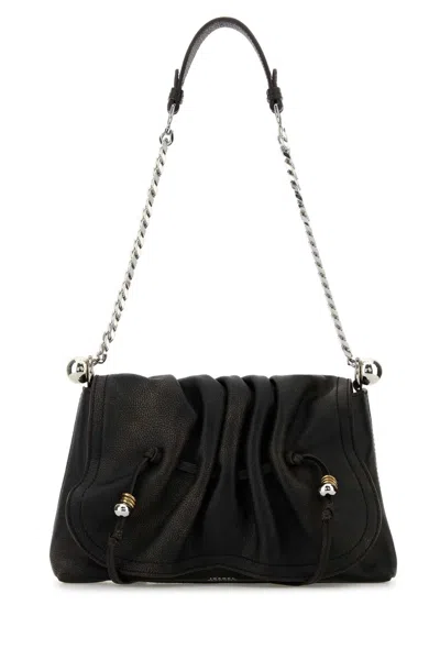 Isabel Marant 29 X 21 X 7 Cm Leather Bolton Shoulder Handbag With 30 Cm Strap In Black