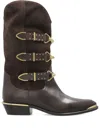 Isabel Marant 30mm Buckle-detail Suede Leather Boots In Brown