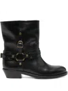 Isabel Marant 40mm Buckle-strap Leather Biker Boots