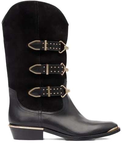 Isabel Marant 35mm Mexia Buckle Boots In Black