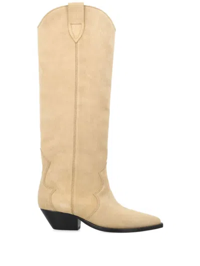 Isabel Marant Denvee Suede Boots In Taupe