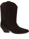 Isabel Marant Ankle Boots In Luxurious Calf Velvet Leather With Sleek Design And Quality Finish In Brown