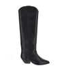 Isabel Marant Denvee Black Knee-high Boots With Medium Block Heel In Leather Woman In Black