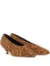Isabel Marant Kitten Heel Pointed Toe Leopard Print Pumps In Multi